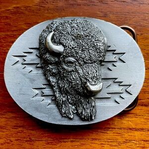 Vintage SW style Siskiyou pewter belt buckle Buffalo 1993.